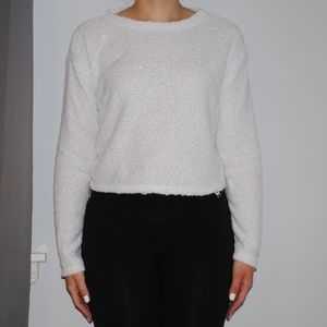 Level Eight White & silver knit sweater WORN ONCE